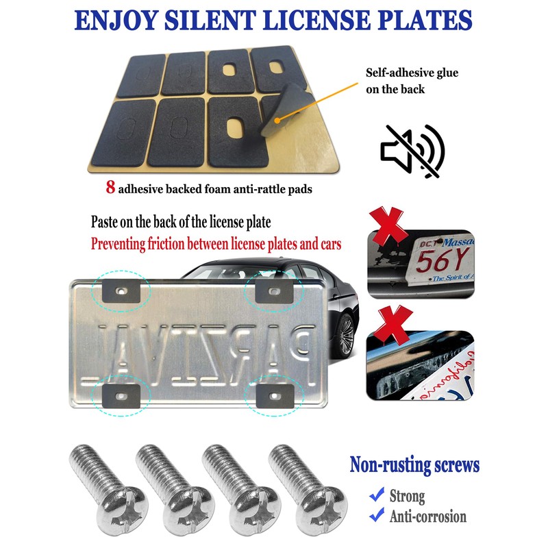 Aootf Mountains License Plate Frames- Black Aluminum Metal Car Tag