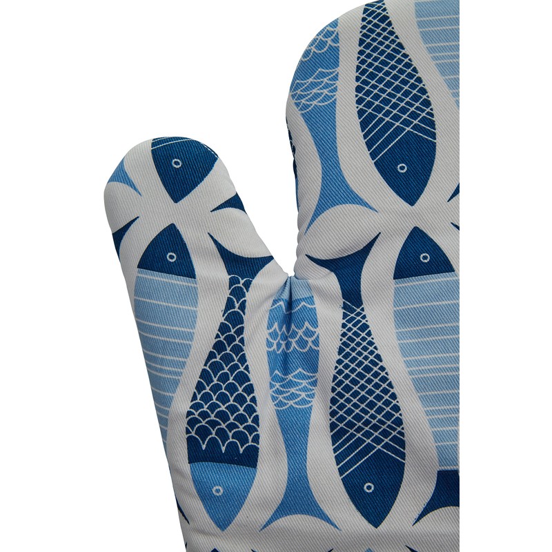 Premier Housewares Pisces Kitchen Oven Glove - Blue