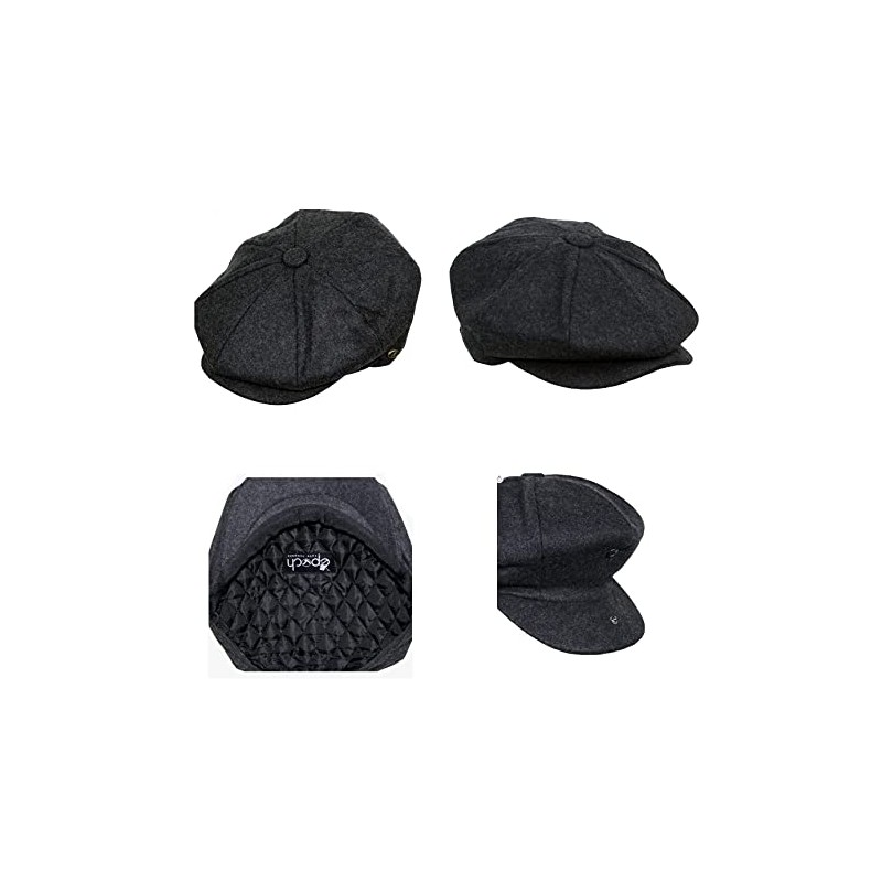 Epoch Men's Classic 8 Panel Wool Blend newsboy Snap Brim