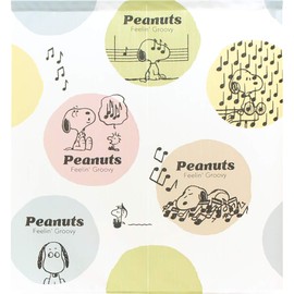 Noren Workshop 93885 Snoopy Peanuts SNOOPY Series Print Half Noren, Width 33.5 x Length 35.4 inches (85 x 90 cm), Colorful Dot