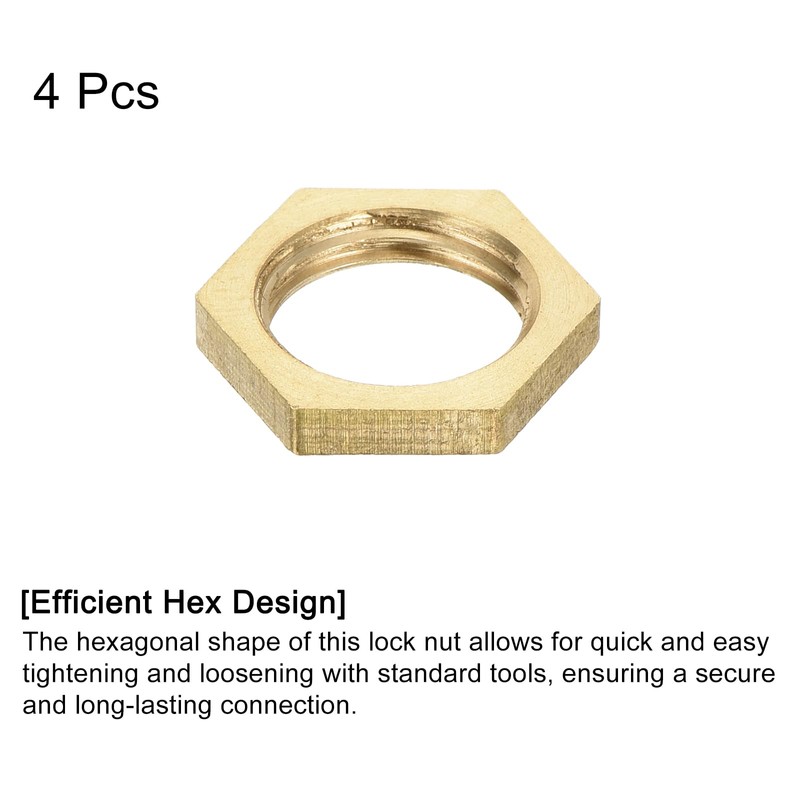 sourcing map G1/4 Pipe Fitting Hex Lock Nut Locknut Female