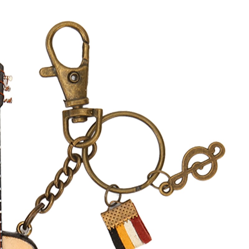 Mini Guitar Model Keychain Function Smoothing Wood Rich Details Miniature