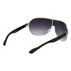 Khan Shuttle - One Piece Shield Sunglasses (Silver Black)