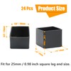 Suiwotin 24PCS Square Rubber Furniture Leg Caps 1 Inch x