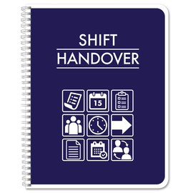 BookFactory Shift Handover Log Book Nurse Shift Hand Over Communications Logbook/Restaurant Change Manager Communication Notes Notebook - 100 Pages, 8.5'' x 11'' (LOG-100-7CW-PP(ShiftHandover)-BX)