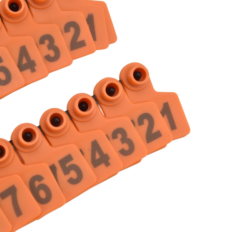 100Pcs TPU Pig Cow Ear Tag with Number 001‑100 Ear