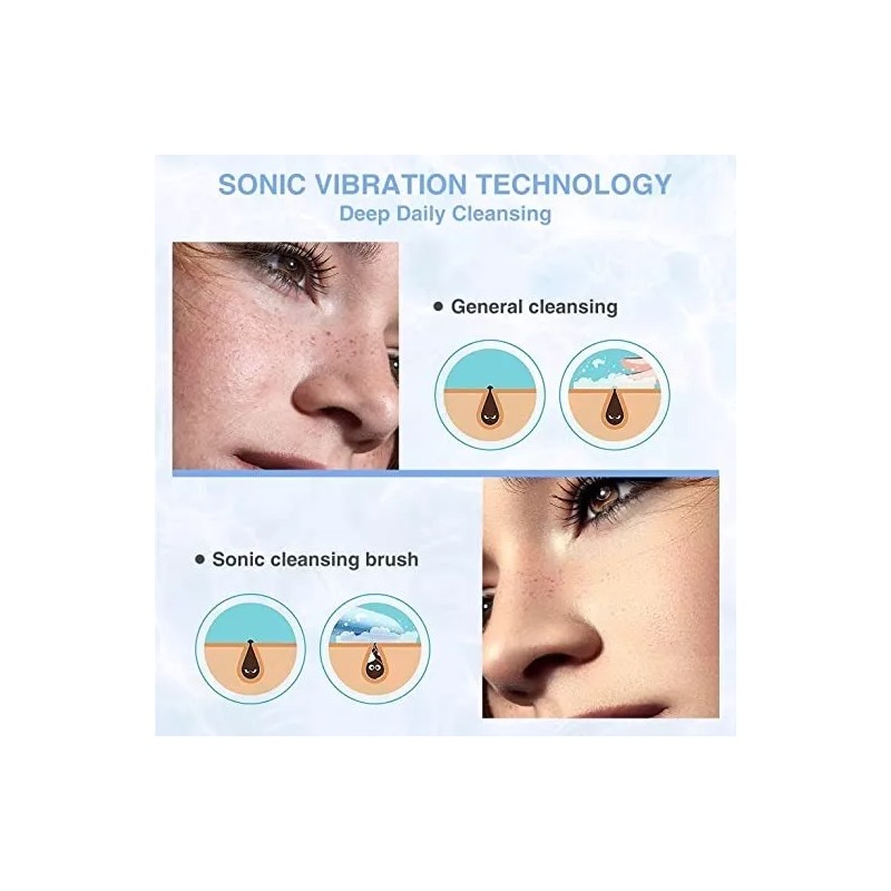 Hue -cepillo De Limpieza Facial 3 En 1, De Silicona,