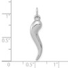 JewelryWeb 6.23mm 10k White Gold Italian Horn Charm Pendant Necklace