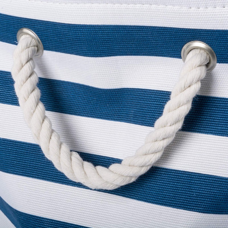 Bone Dry Striped Paw Patch Bin, Large Round, Navy