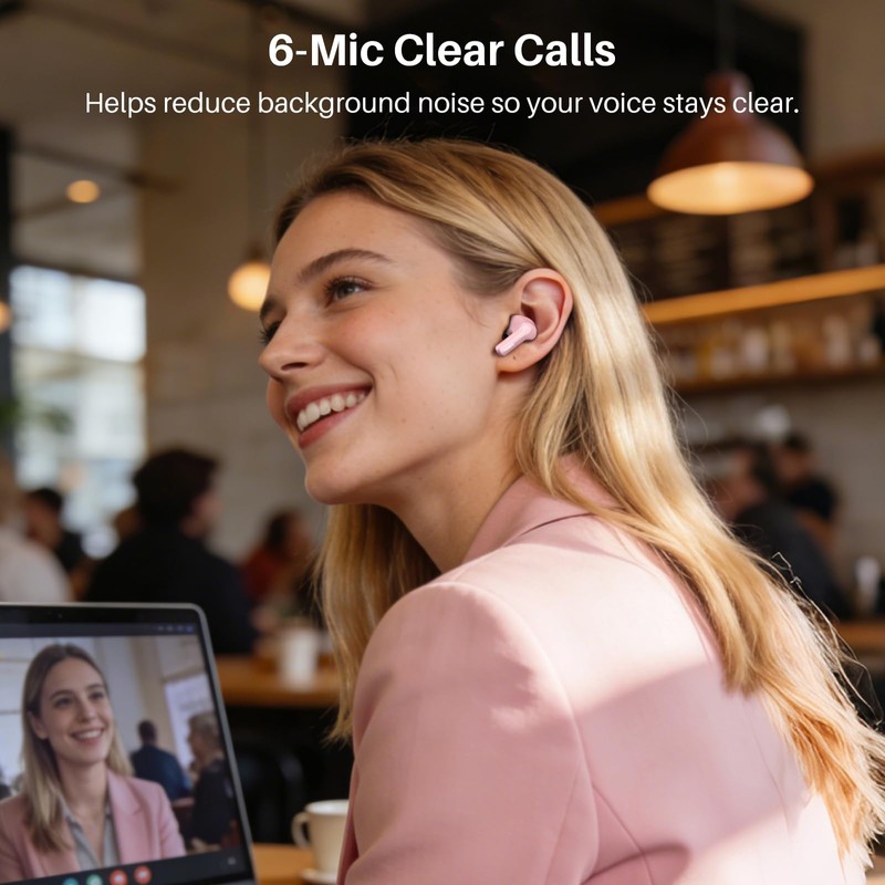 TOZO Hybrid Active Noise Cancelling Wireless Earbuds with 6 Mics