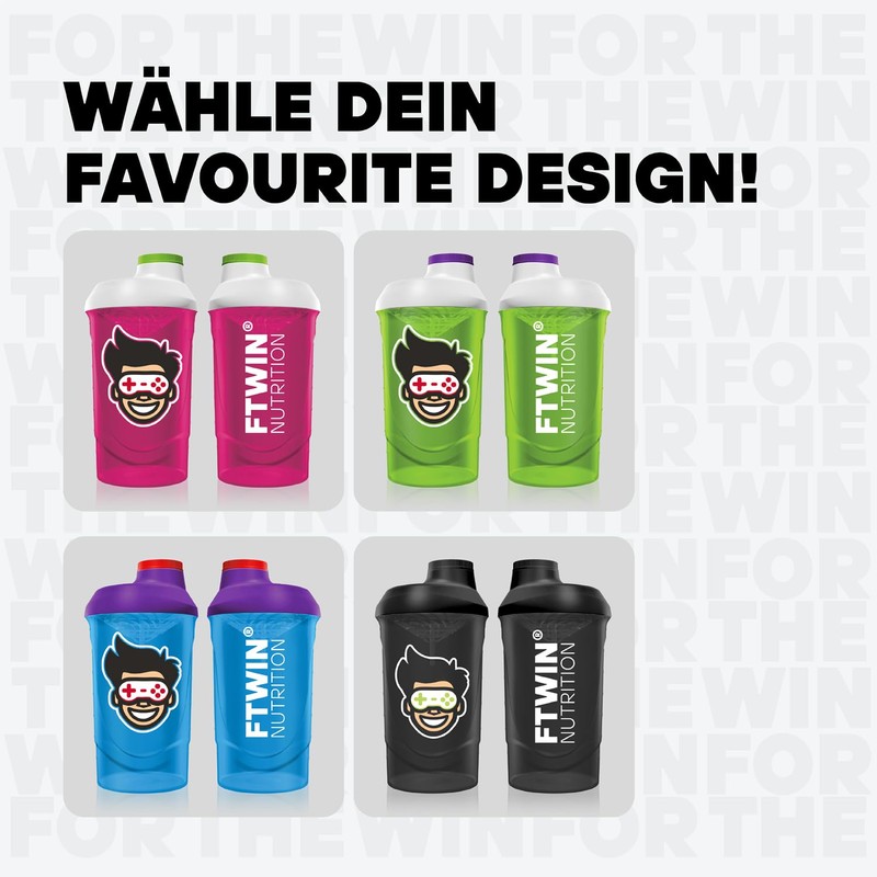 FTWIN Shaker for Gamers and E-Sporters, 600 ml with Measuring