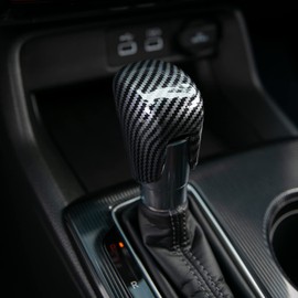Thenice Gear Shift Knob Cover Automatic Transmission CVT Boots Change Lever Stick Decoration Compatible with Honda Civic 2022-2025, CRV/HR-V 2023-2025, Accord 2018-2025 -Carbon Fiber Grain