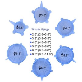 12 pcs Silicone Stretch lids set, 6 Sizes, Reusable Food Storage Covers ，Silicone Bowl Covers，Flexible to Fit All Shape of Containers，Food Cover to Keep Food Fresh (pink)