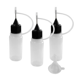 Augeny 3PCS Needle Tip Glue Bottle, 10ML Blunt Needle Tip Precision Applicator Oil Bottles with Funnel, Empty Applicator Glue Oiler Squeeze Bottle for for Glue Liquid Oil DIY Craft