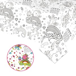 Coloring Tablecloth for Kids,137*274cm Giant Colouring Table Cloth,Paper Tablecloths Unicorn Rectangular Table Cover for Parties,Art Coloring Educational Tablecloth Party Supplies for Boys Girls