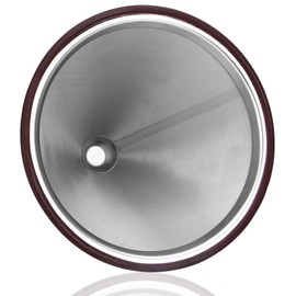 Paperless Stainless Steel Pour Over Coffee Filter, DaKuan Reusable Drip Coffee Filter Double Mesh Drip Coffee Filter