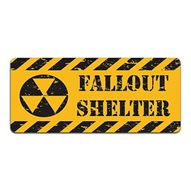 Print Crafted - Fallout Shelter - Vintage Metal Caution Sign | Bedroom, Gaming Room, Man Cave Door Decor