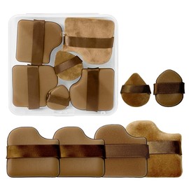 6 PCS Foundation Sponge, Powder Puff, Makeup Sponge, Cushion Puff for Foundation and Powder, Fluffy Square Triangle Latex Foundation Applicator for Liquid Cream Powder (Chocolates)