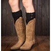 Bestjybt 3 Pairs Womens Short Boots Socks Crochet Knitted Boot