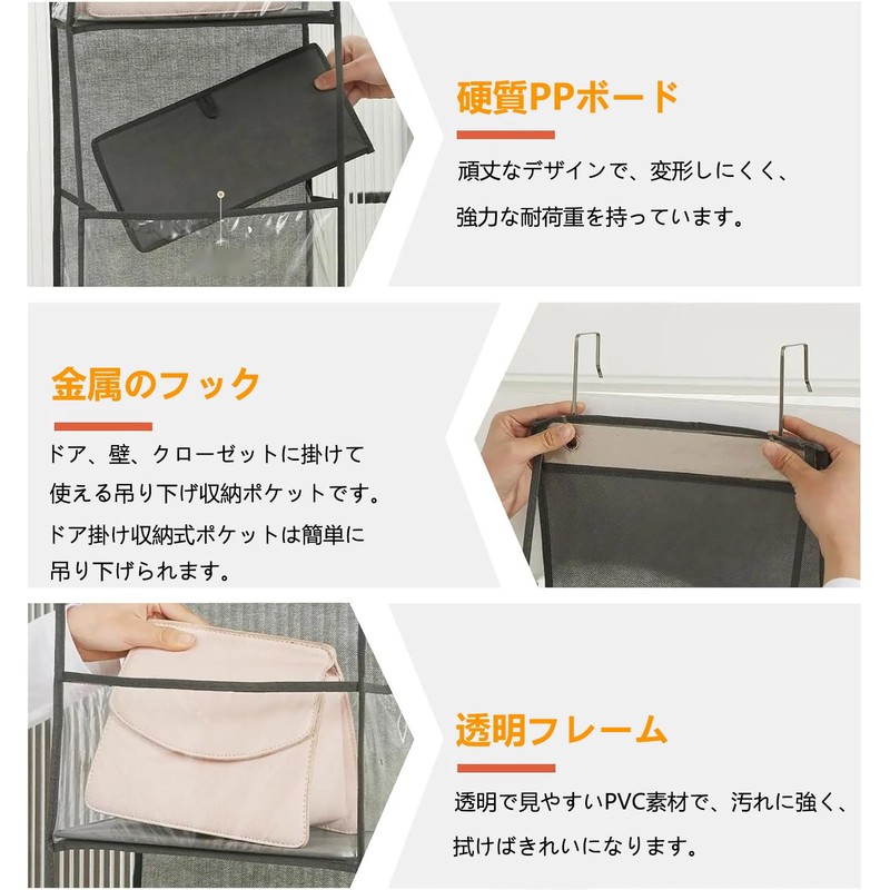 Yonace 6 Tier Large Capacity Wall Pocket, Plush Case, Wall
