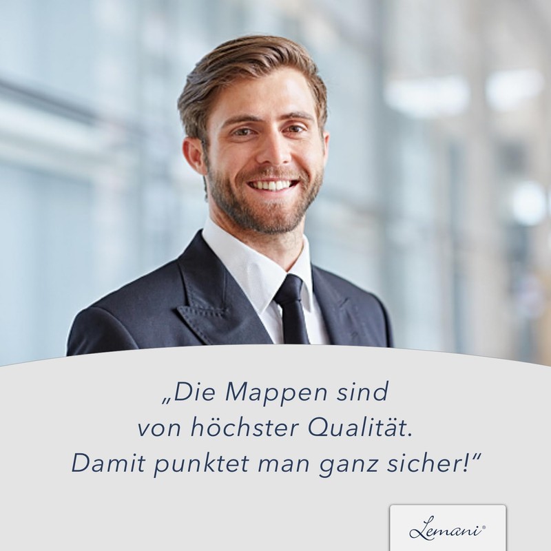 Lemani® Premium 4-Piece Application Folders in Navy Blue with 2
