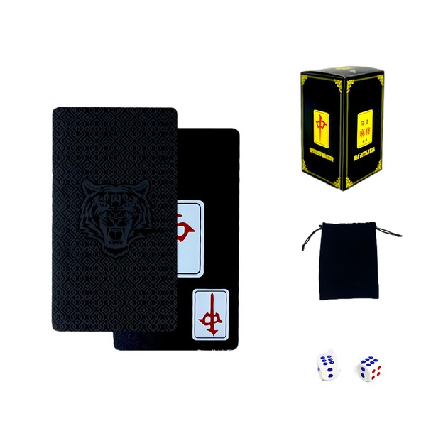 ENN LLC Mahjong Plastic Card Game with 2 Dice and