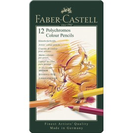 Faber-Castell Polychromos 110012 Color Pencils, Case of 12 Colors