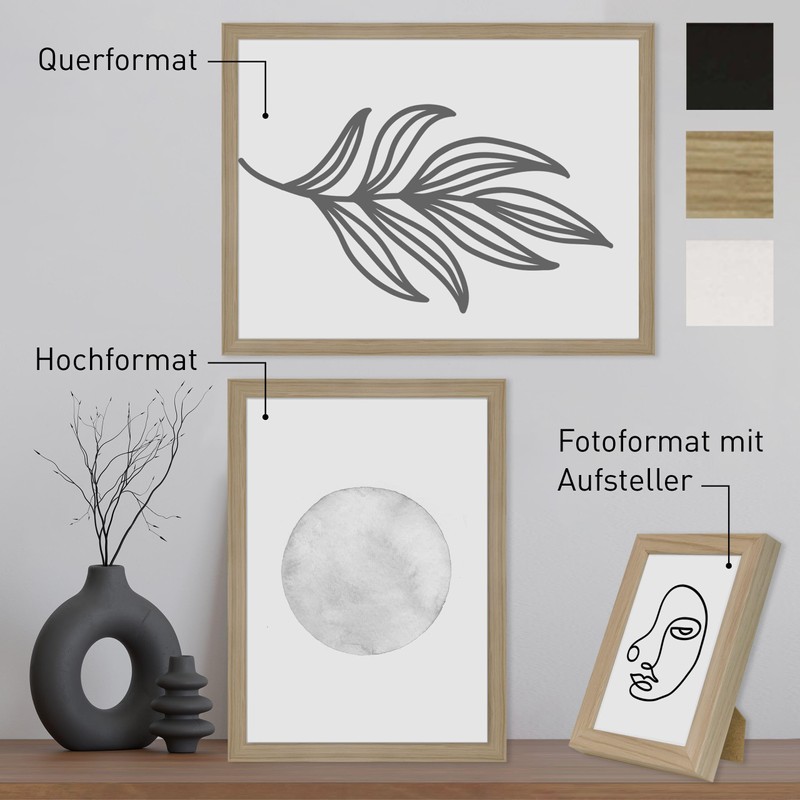 DEHA Fontana Wooden Picture Frame, 21 x 29.7 cm, Black