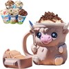 LGGbaodan Highland Cow Ice Cream Pint Holder, with Antifreeze Handle