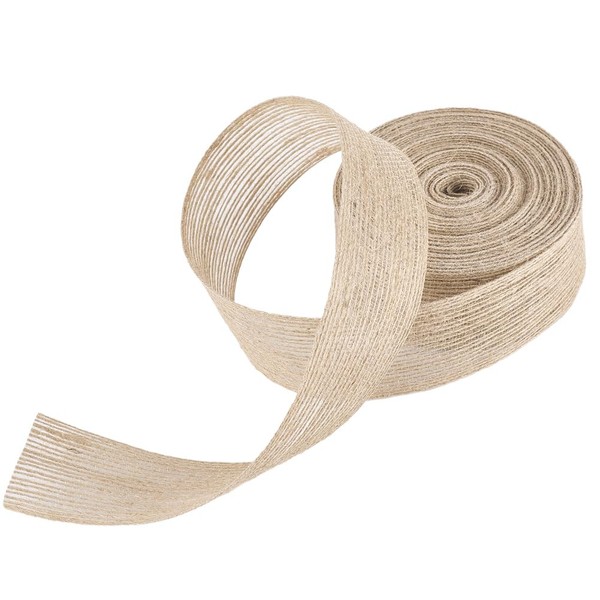 CABODYALS 10.94 Yards 1 1/2 Inch Natural Burlap Ribbon Wide
