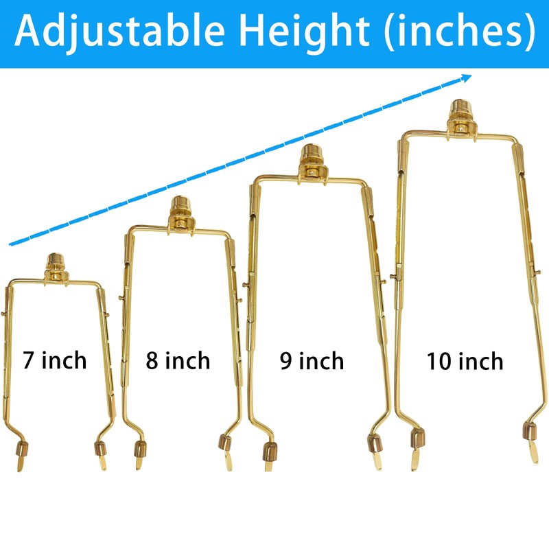HOKIMEEN Lamp Shade Harp Holder for Spider Lampshade,7/8/9/10 Inch Height