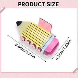 Pencil Hair Clips, 3 Pieces Non-Slip Hair Clips, Pencil Hair Clips, Funny Hair Clips for Teachers, Pencil Hair Accessory, Back to School Pencil Hair Clip Clips