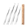 4 Pcs Kitchen Fine Tweezer Tongs, 12'' and 10'' Stainless