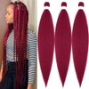 SIXERSI Burgundy Braiding Hair Pre Stretched 26 Inch Crochet Box