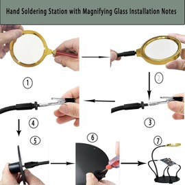 Helping Hands Soldering Station with 8X Magfying Glass, 4 Flexible Helping Hand Arms Magnifier and Third Hand Soldering Tool for Soldering Electronics Repair Jewellery Crafts Soldering Desoldering