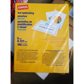 STAPLES 300 PACK STAPLES HOT LAMINATING POUCHES LETTER SIZE ---ONLY 39.99$