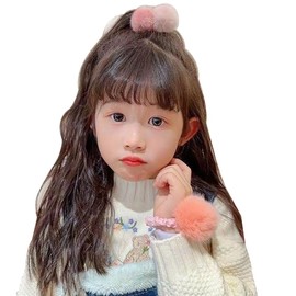 Wenlly 5 Stück Bonbonfarbene Haargummis, flauschige, elastische Pferdeschwanz-Halter, Haar-Accessoires