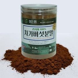 Jeongdeun Farm Russian Chaga Mushroom Powder 120g sealed container + measuring spoon / 러시아산 차가버섯 분말 가루 120g 밀폐통 + 계량스푼