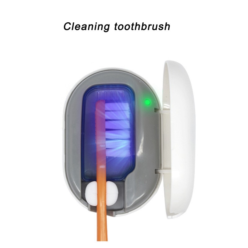 UVC Toothbrush Cleaner Box Mini Portable Travel USB Ultraviolet Cleaning