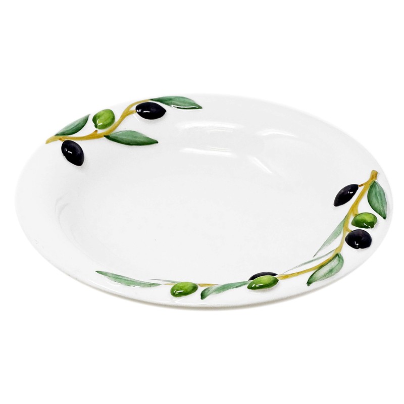 Lashuma Handmade Italian Ceramic Soup Plate Deep Plate Relief Decor