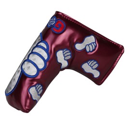 Thumb PU Golf Putter Headcover for Blade Style Golf Club Head Cover with Magnetic Headcovers (Dark Red)