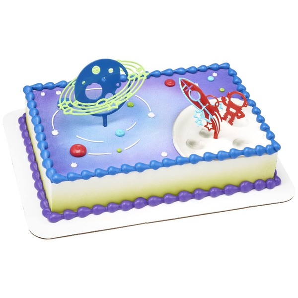 DecoPac 26363 Kit de decoración para tartas y cupcakes Space Explorer para cumpleaños y fiestas, 1 juego, múltiples