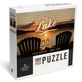 Lake George, New York, Take Me to The Lake, Sunset View (1000 Piece Puzzle, Challenging Jigsaw Puzzle for Adults, Made in USA)
