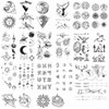 Oumino Tattoo Stickers, Set of 20, Celestial Sun Space Nature