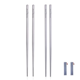 Boundless Voyage Outdoor 230mm Titanium Chopsticks Ultralight Flatware Square/Round Titanium Chopsticks Portable Lightweight Camping [Ti1566B]