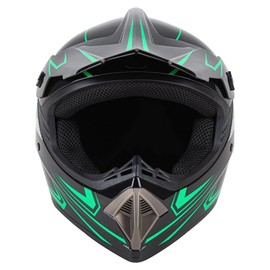 CARTMAN Black and Green Full Face Dirt Bike Helmet for Adults, DOT Approved Offroad Motocross and ATV Motorcycle Helmet Adult-Medium