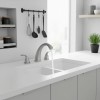 Bathroom Faucet Brushed Nickel Alloy Widespread Deck-Mounted 3-Hole 2-Handle Modern