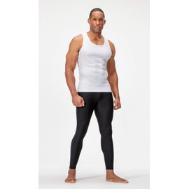 DEVOPS 3 Pack Men's Muscle Dry Fit Compression Tank Top (Medium, Black/Black/White)