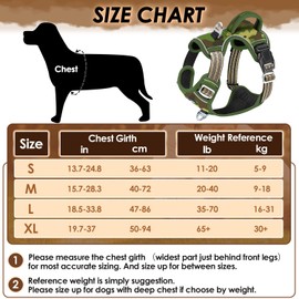 SlowTon No Pull Dog Harness, Heavy Duty No Choke Pet Harness with 2 Leash Clips and Easy Control Vertical Handle, Adjustable Soft Padded Dog Vest for Small, Medium and Large Dogs(Green Camo,X-Large)