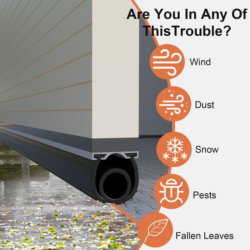 Garage Door Seals Bottom Rubber – 16.5FT EPDM Weatherproof Seal
